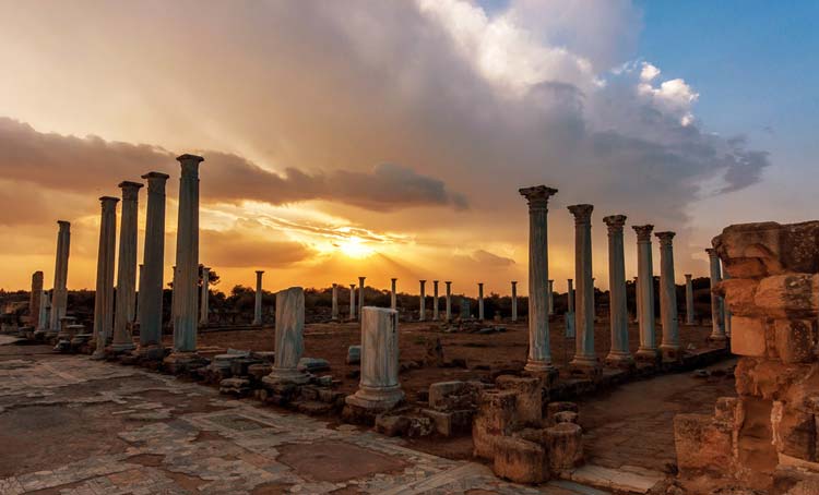 The ruins of the ancient city of Salamis